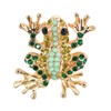 Gyn&Joy Gold Tone Green Emerald Colored Rhinestones Mini Frog Laple
