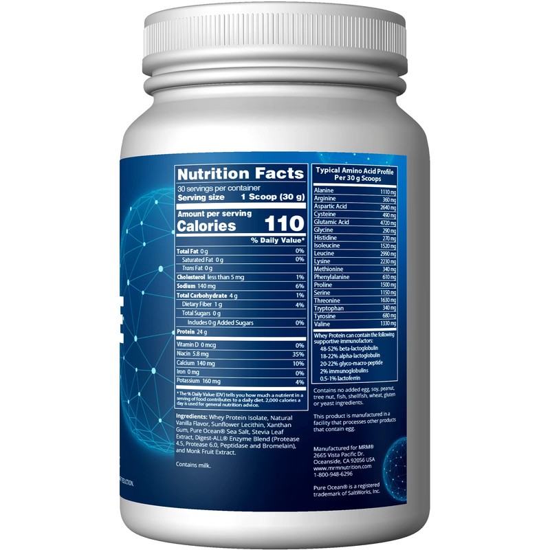 MRM Nutrition Isolate Whey Protein | Vanilla Flavored | 24g