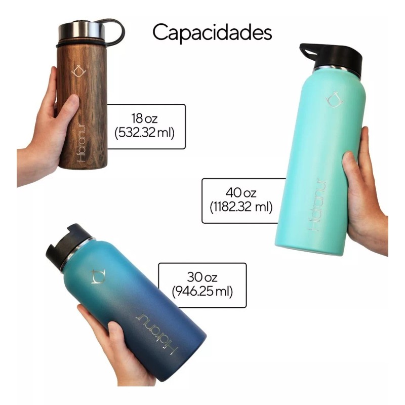 Hidranur Termo De Acero Inoxidable Botella Frio Caliente Café Té