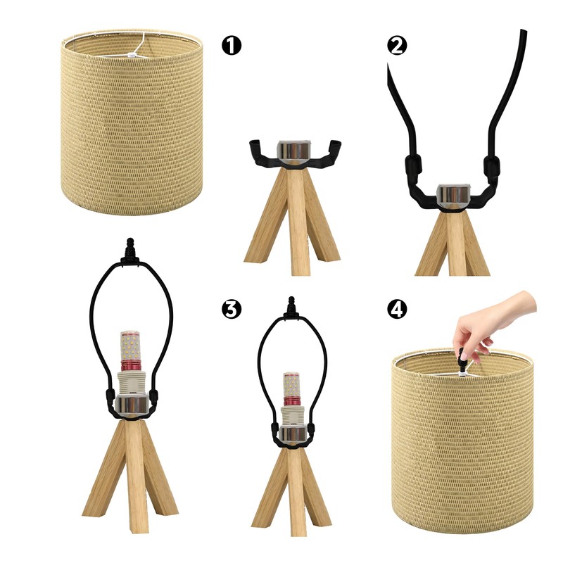 bociloy 2 Sets 8 Inch Lamp Shade Harp Holder Kit,