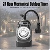 24 Hour Mechanical Outdoor Timer for Lights – 15A /