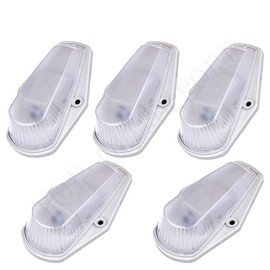 cciyu 5pcs Clear LED Cab Roof Marker Lights Assembly Top Clearance Running Lamps Assembly T10 Cover Lens Super Duty Pickup Trucks
