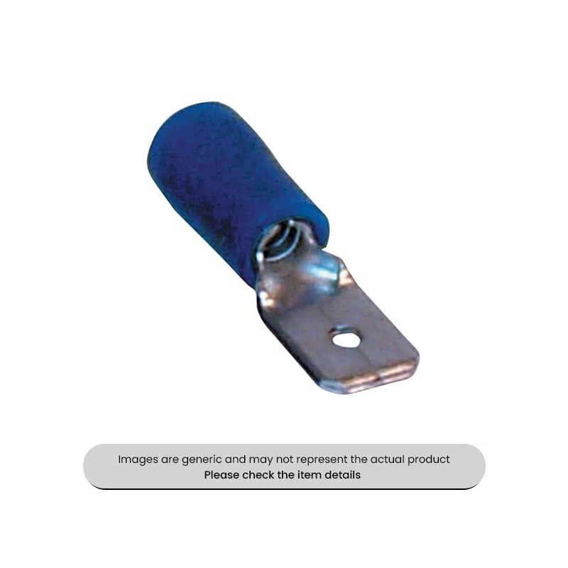 Male Blue Blade Terminals & Connectors 6.3MM Pack of 100