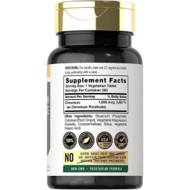 Picolinato De Cromo 360 Tabletas 1000mcg Chromium Picolinate Sabor Sin sabor