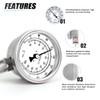 MEANLIN MEASURE 1/2" NPT Bimetal Thermometer for hot Water, boilers,