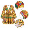 Mocure African Dashiki Printing Dress Long Sleeve A Line Swing