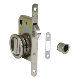 Amig - Mortice Lock Model 611 | Ideal for Wooden Sliding Doors | Quiet & Rust Resistant | with Parrot Beak & Release | for Door Thicknesses 35-40 mm | Matt Chrome, Steel