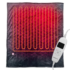Aheata Heated Throw Blanket with Digital Controller – Winter Essential Warming Blanket With 10 Heat Settings – Safe Auto Shut-Off Dark Grey