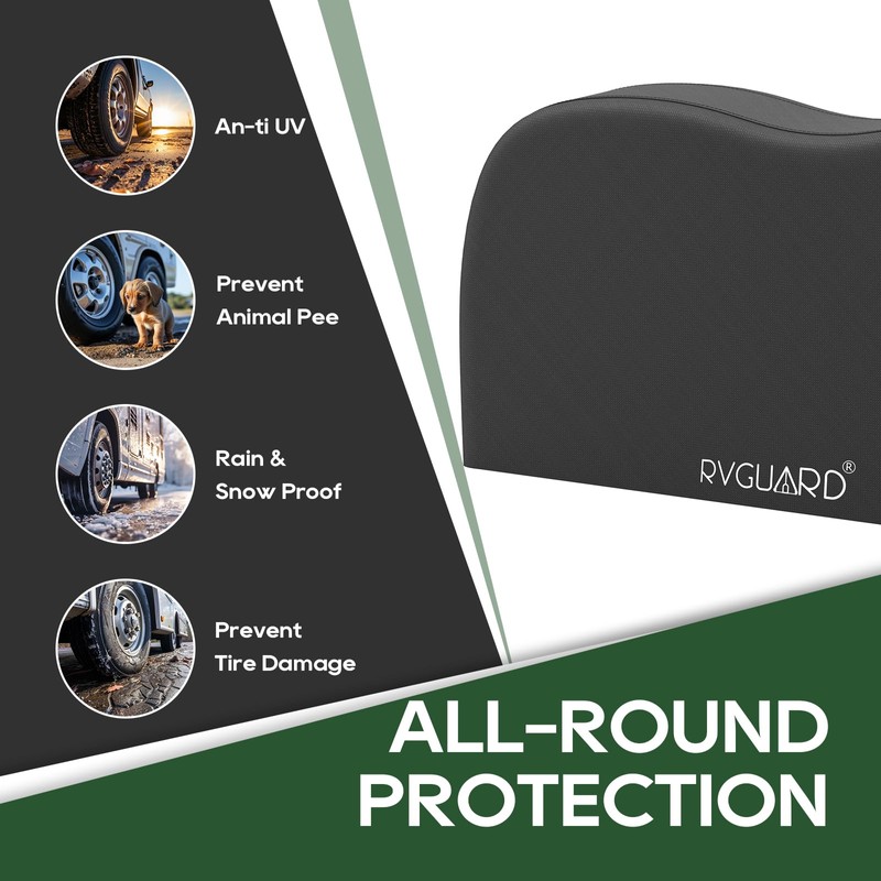 RVGUARD RV Tire Covers, 2 Packs Dual Axle RV Tire