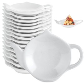 STARVAST Set of 18 Tea Bag Holder for Used Tea Bag, Ceramic Tea Bag Coaster Keep Your Tea Time Tidy and Organized, White