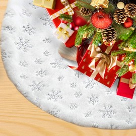 XIMEY Round Christmas Tree Skirt, 90 cm, Beautiful Christmas Tree Skirt, Blanket for Christmas Tree, Soft Christmas Tree Blanket, Tree Blanket, Christmas Tree, Beautiful Blanket for Christmas Tree