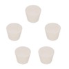 StonyLab Solid Rubber Stoppers, 5-Pack 8# White Tapered Lab Seal
