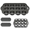 12 Cup Non-Stick Loose Bases Mini Sandwich Tin Baking Tray