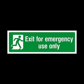 25x Exit for Emergency Use Only 300mm x 100mm - Plastic Sign (EE14)