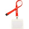 10 Pieces Staff Lanyard with Waterproof Card Holder (Red)