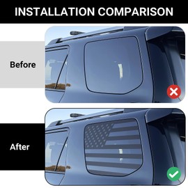 Hellet Rear Window American Flag Decals Compatible with Toyota 2010-2023 2024 4Runner Accessories Black USA Flag Decal for Back Side Window