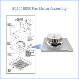 yrjns S0504B000 Fan Motor Assembly Compatible with Broan NuTon 769RL 769RF V769RF 769RLB 769RFT 769RL-R01 769RFT-R01 VF707RCN. 765RL Exhaust Fan