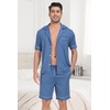 Sopesil Pyjamas for Men Cotton Shorts Sets Button Down Men's