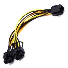 Unbranded PCI E 6 pin Female to Dual PCIE 8 6+2 Pin Male GPU VGA Power Cable Splitter