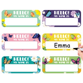 SICOHOME Hello My Name is Stickers - 36pcs 6 Designs Name Tags for Classroom Desks Student Name Plates for Classroom Self Adhesive Name Labels for Kids Kindergarten Preschool Classroom Supplies