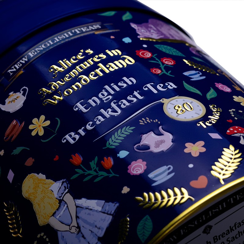 New English Teas Midnight Alice in Wonderland Tea Caddy with