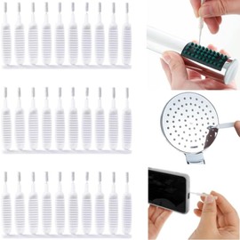 Lovgrin Cepillo de Limpieza para Cabezal de Ducha, 30 pcs Shower Head Cleaning Brush Tool, Cepillo de Limpieza Antiobstrucción con Orificio para Hueco y Ducha con Antideslizante de Cerdas de Nailon