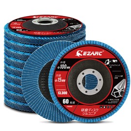 EZARC Spark Discs for Disc Grinders 3.9 x 0.6 inches (100 x 15 mm), 60 Grit Polishing Discs Zirconia Type for Stainless Steel, Cast Iron, Sheet Metal, 10 Pieces