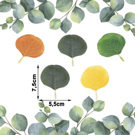 ParPix Pack of 100 Colourful Artificial Eucalyptus Leaves Confetti, Large 7.5 cm Confetti Eucalyptus Leaves, Table Decoration Wedding Eucalyptus Confetti, Eucalyptus Decorative Leaves Confetti, Green