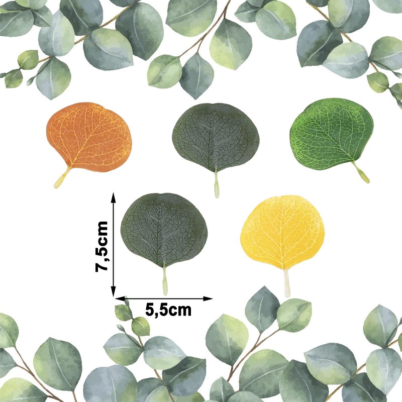 ParPix Pack of 100 Colourful Artificial Eucalyptus Leaves Confetti, Large