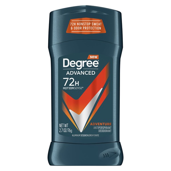 Degree Men Antiperspirant Deodorant Adventure 2 Pack 72-Hour Sweat and Odor Protection Antiperspirant For Men With MotionSense Technology 2.7 oz