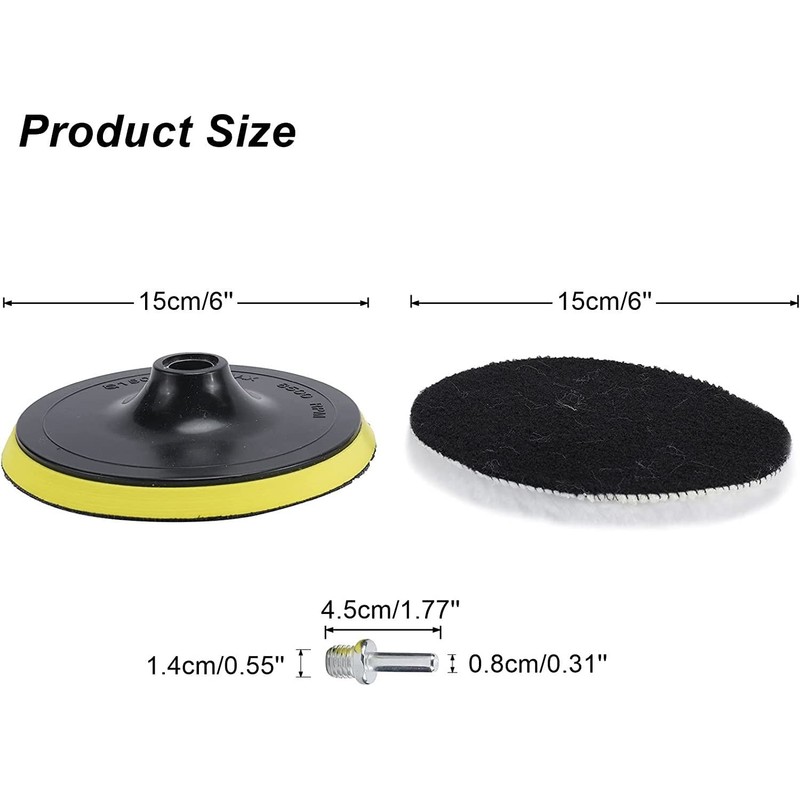 Toolly 6 Pcs 6 Inch Wool Polishing Buffing Pad Polishing