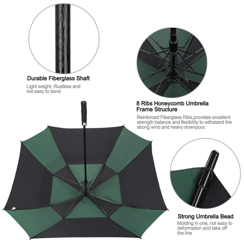 G4Free Extra Large Golf Umbrella 68 inch Square Vented Windproof