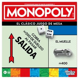 Hasbro Gaming Monopoly - Juego de Mesa de Negociar Propiedades con Bandeja de Almacenamiento y Tokens Grandes para 2 a 6 Jugadores a Partir de 8 años - Regalos de Navidad y Reyes Magos