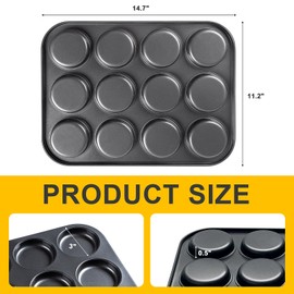 Muffin Top Pan 2 Pack Baking Pans Whoopie Pie Pan, Nonstick 3 Inch Yorkshire Pudding Pan for Pansuffin, Moon Pie, Cookies, Small Hamburger Bun