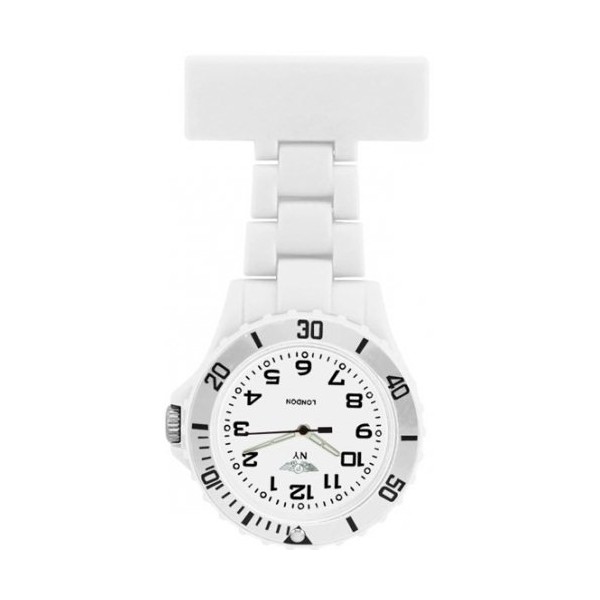 Prince London PI-2022 White Plastic Strap Pocket Watch