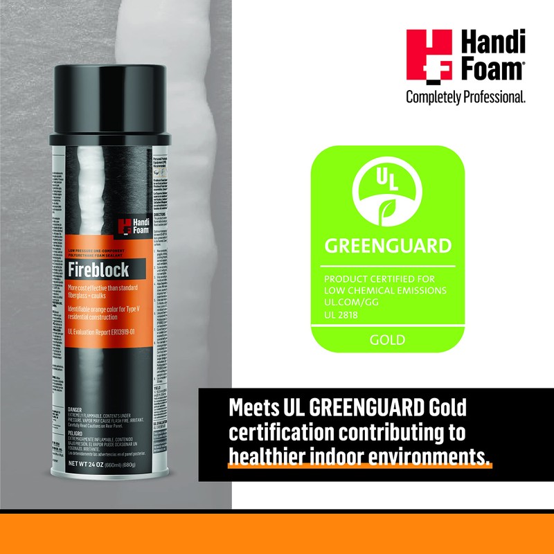 HANDI-FOAM® FIREBLOCK Low-Pressure ONE-Component Polyurethane Foam SEALANT (OCF), P30181
