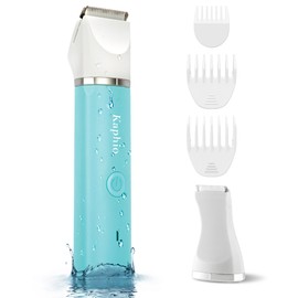 Bikini Trimmer for Women Pubic Hair: 2 in 1 Eletctric Razors for Women - Rechargeable Eletctric Shaver - IPX7 Waterproof Bikini Trimmer for Underarm Leg Arm Body (Tiffany Blue)