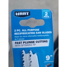 HART All Purpose Reciprocating Saw Blades 2 piece,  9"  6/9 TPI.