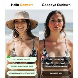 GearTOP Safari Sun Hat for Men and Sun Hats for Women UV Protection UPF 50+ Hiking, Gardening, Fishing Beige