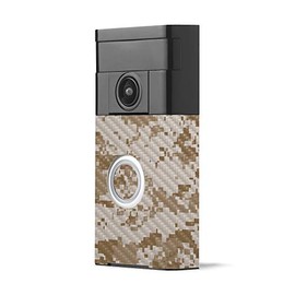 MightySkins Carbon Fiber Skin for Ring Video Doorbell - Desert Camo | Protective, Durable Textured Carbon Fiber Finish | Easy to Apply, Remove, and Change Styles | Made in The USA