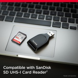 SanDisk 64GB Ultra SDXC UHS-I Memory Card - Up to 140MB/s, C10, U1, Full HD, SD Card - SDSDUNB-064G-GN6IN