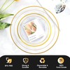 Lullaby 200PCS Clear Plastic Plate with Gold Rim, Includes 100pcs