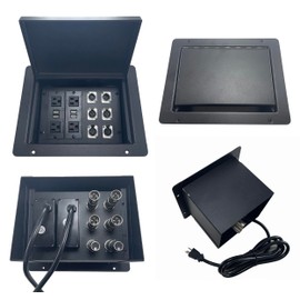 ProSpeakerparts PROCRAFT Large Gap LID Feed-Thru RECESSED Stage Pocket/Floor Box w/ 2 Wired AC 4 XLR Female 2 XLR Male