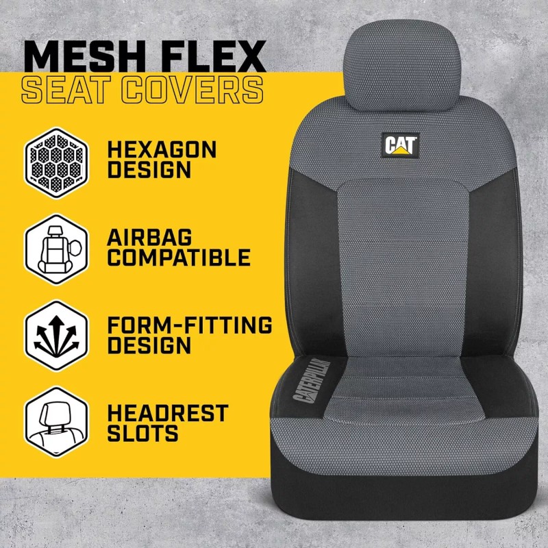 Autocessary Caterpillar Car Truck Seat Covers for Front Seats Set