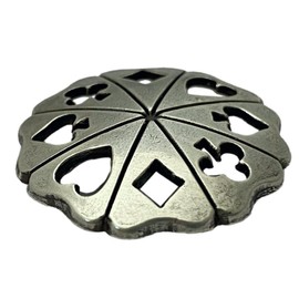 Playing Card Suit Screw Back Conchos - 1"- 4 Pack