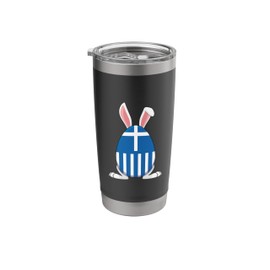 Rabbit Bunny Happy Easter Holiday Greece Flag Greek Easter Stainless Steel Insulated Tumbler