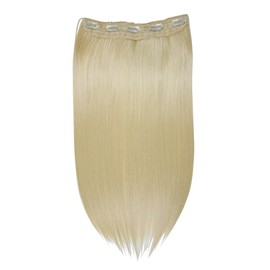 I&K 24” Synthetic One Piece Straight Clip­in Full Head Hair Extension 120 gram (Lightest Blonde 613)