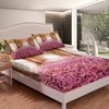 Trees Bedding Sheet Pink Floral Flowers For Kids Garden Fitted