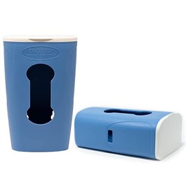 1 Pack Tronex Blue Tissue Dispenser Box Recyclable Polypropylene Facial Tissue Box Wall Hanging Napkin Organizer for Clinic, Kitchen and Bathroom