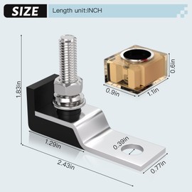 KERWINN Marine-Rated Battery Terminal Fuse Block Kit,100A/58V MRBF Fuse Holder,Single M8 Terminal (5/16"),Includes Weatherproof Cap,for Marine/Truck/RV/Construction Equipment